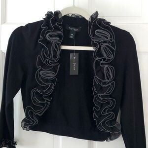 White House Black Market Ruffle Shrug Cardigan